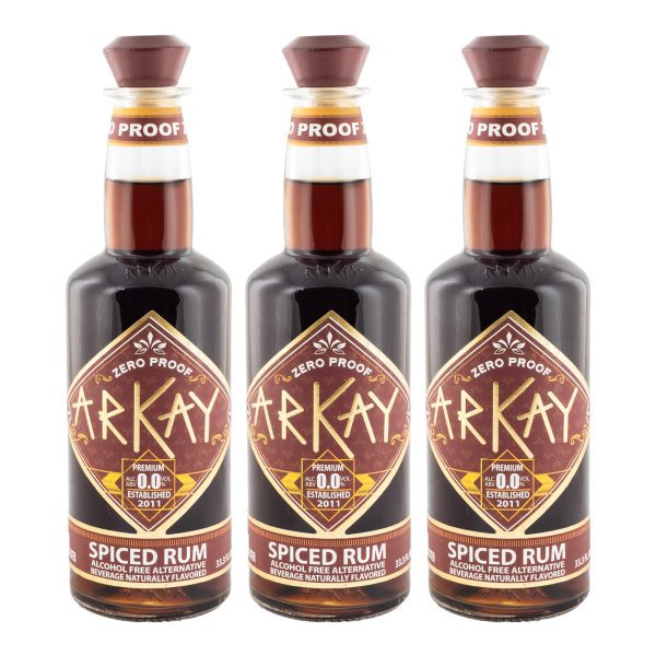 Deal 12 Bottles Arkay Zero Proof Spiced Rum Alternative 33.3 FL OZ / 1 Liter