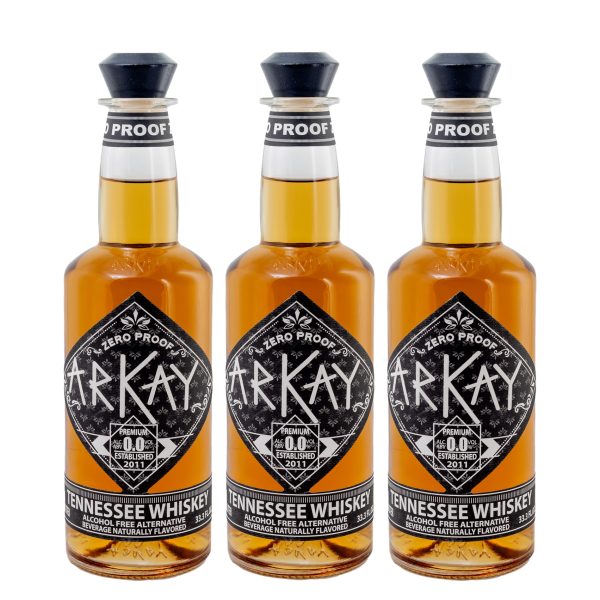 Deal 72 Bottles Arkay Zero Proof Tennessee Whiskey Alternative 33.3 FL OZ / 1 Liter