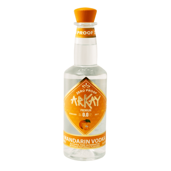 Deal 12 Bottles ArKay Mandarin Vodka Zero Proof Spirits 33.3 FL OZ / 1 Liter